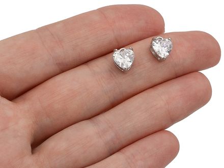 Подвеска "Сердце" 10мм, с прозрачным кристаллом