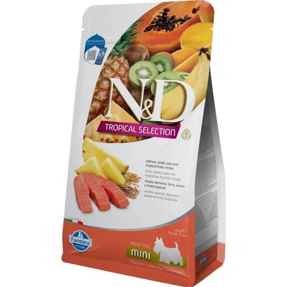 Сухой корм FARMINA N&amp;D Tropical Selection для взрослых собак мелких пород с лососем - 1,5 кг