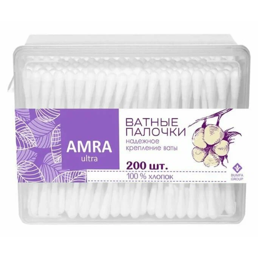 Ватные палочки Amra 200 шт