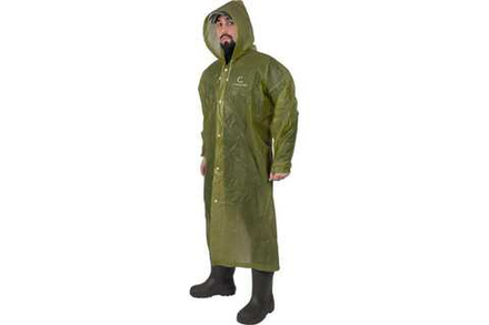 Плащ-дождевик СЛЕДОПЫТ, EVA, 76х130 см., на кнопках, с капюшоном, цв. army green, р. 56-58