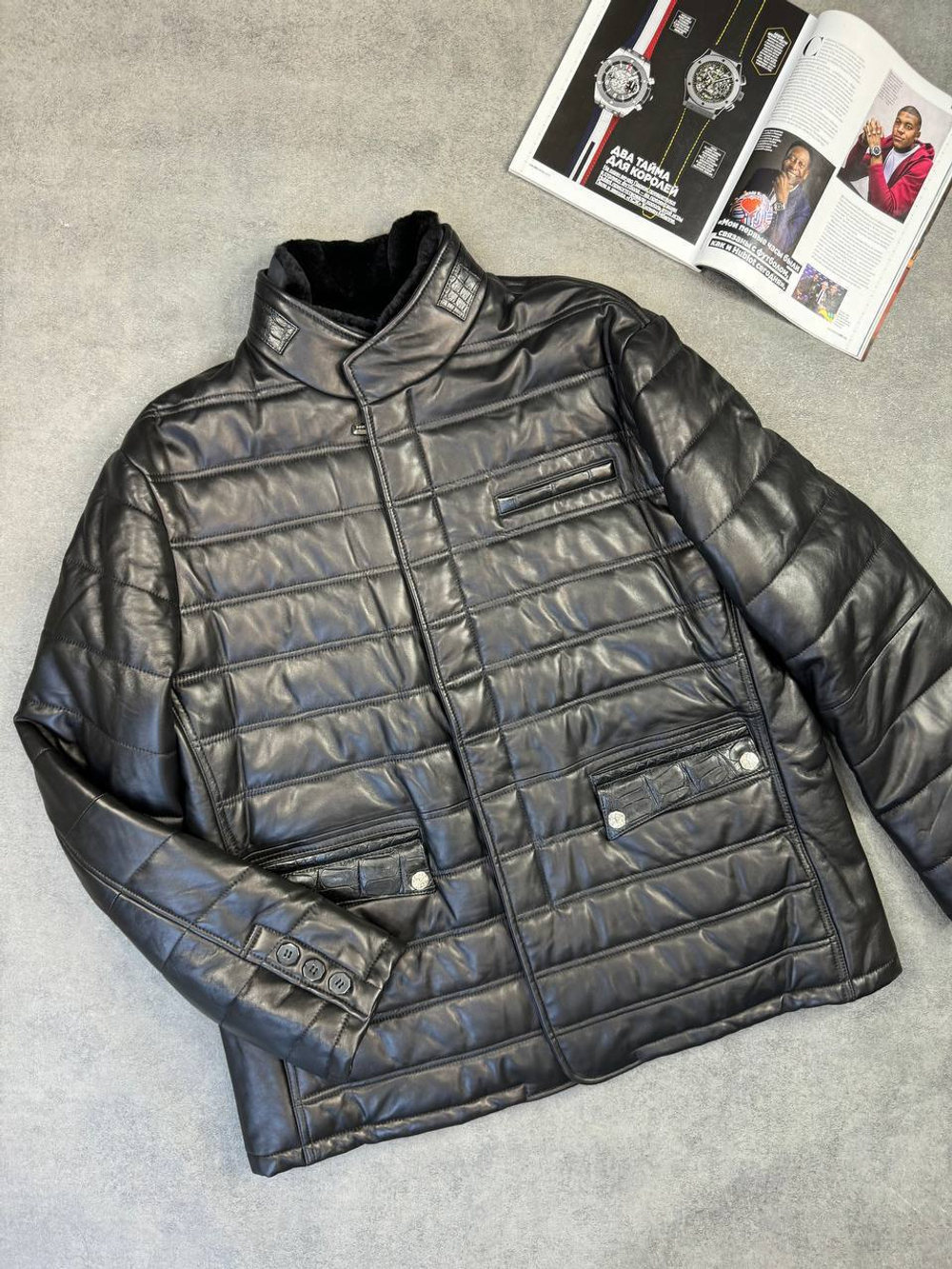 Куртка Stefano Ricci вставка из кожи крокодила