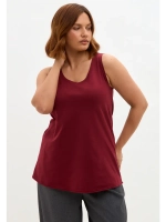 Майка базовая под пиджак удлиненная оверсайз винный