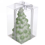 Свеча новогодняя «Ёлочка снежная» 12 см, зеленый