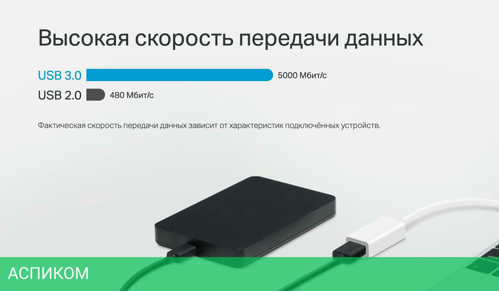 Переходник TP-Link UC400 USB Type-C (m)/USB 3.0 A(f) 0,1м белый