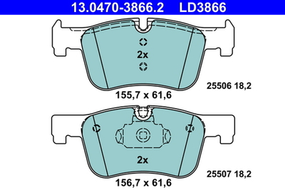 ATE - 13047038662-ATE - Brake Pad Set, disc brake
