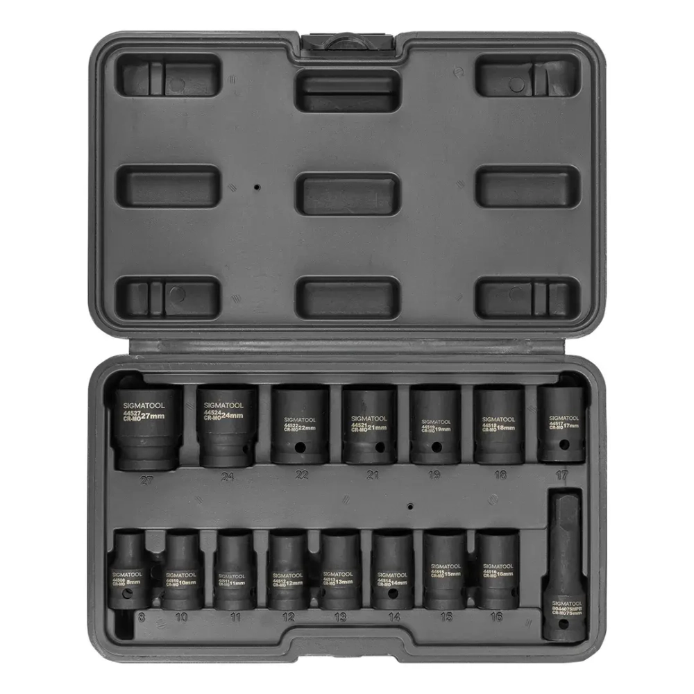 Набор головок ударных 16пр. 1/2''6pt SIGMATOOL Sigmatool-4179-5MPB