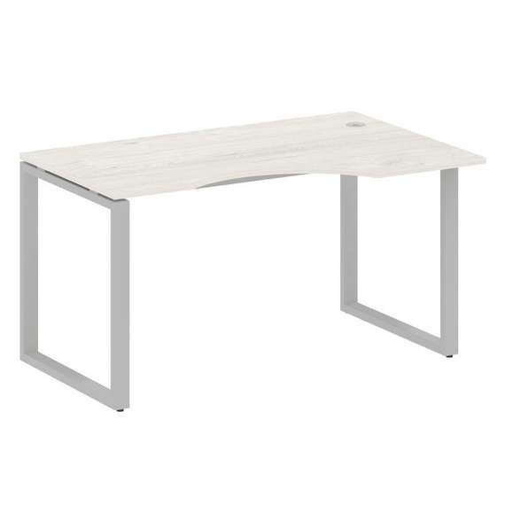 Metal System Стол криволинейный правый на О-образном м/к БО.СА-2 (R) Дуб Наварра/Металл Серый 1400*9