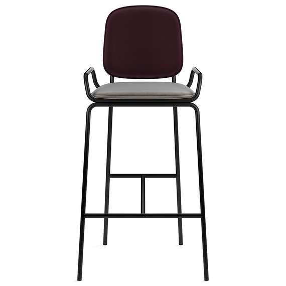 Барный стул Ror, 2 Frame, пурпурный/серый велюр