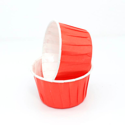 Формы бумажные с ламинацией «Маффин» 50х40 мм (Красный) 100 шт