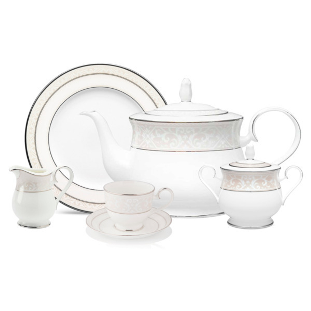 Сервиз чайный на 4 персоны 15 предметов Noritake Монтвейл, платиновый кант