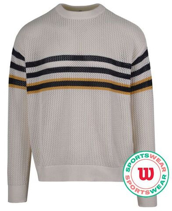 Мужская теннисная кофта Wilson Bercy Knit Crew - Бежевый