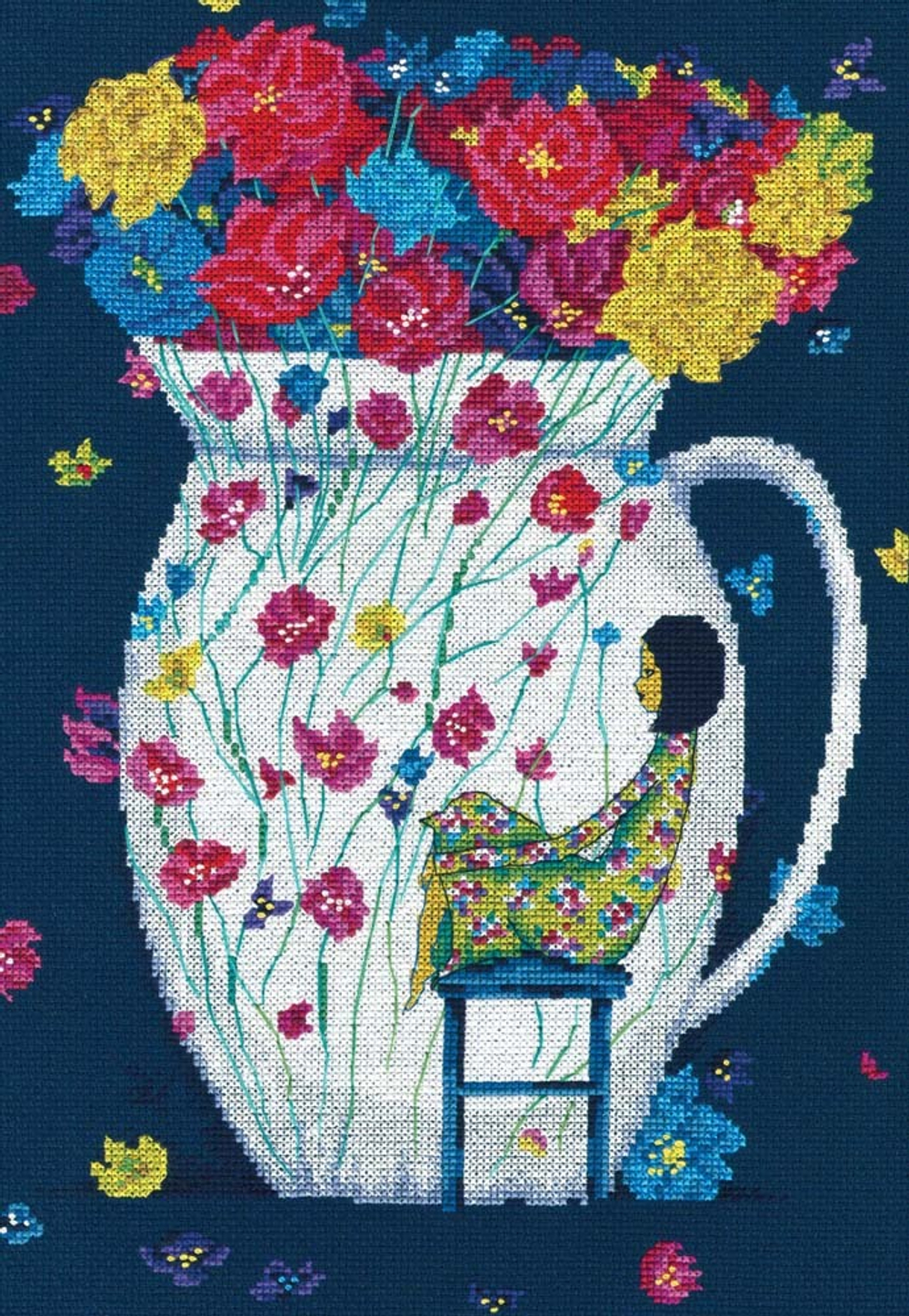 "Скучаю по цветам"-M718 вышивка