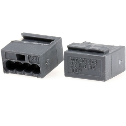 Розеточная микроклемма темно-серая Wago (арт. 243-204)