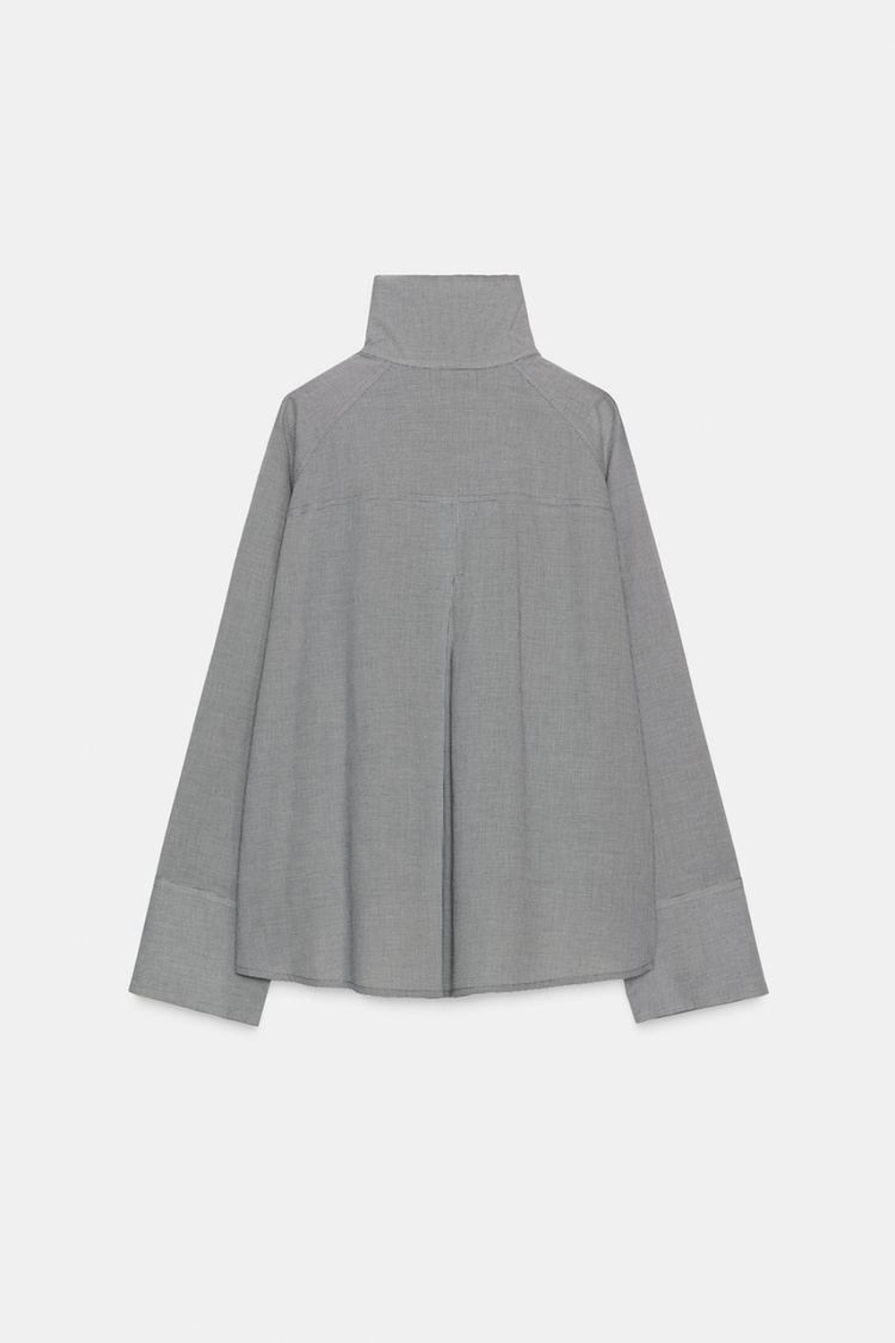 ZARA РУБАШКА ОВЕРСАЙЗ В КЛЕТКУ С КАРМАНОМ — ZW COLLECTION, МОРСКОЙ СИНИЙ