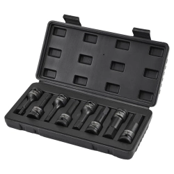 Набор головок-бит 6-гранных ударных 8пр.,1/2''(H5, H6, H8, H10, H12, H14, H17, H19), в кейсе FORCEKRAFT FK-4087MPB