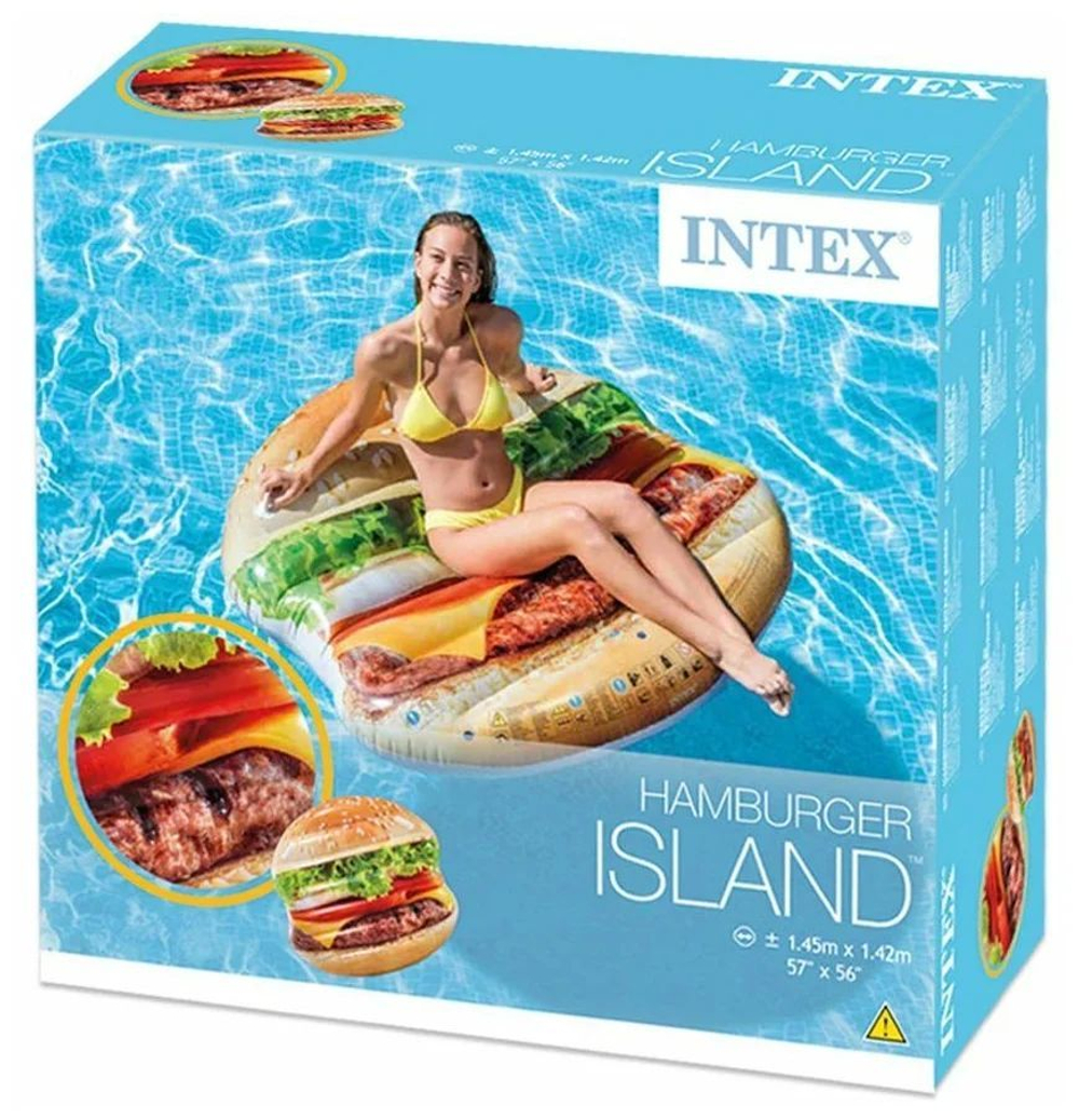 Надувной плотик 145х142см "Гамбургер", Intex, 58780