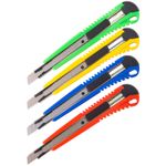 Нож канцелярский 9мм, усиленный, Спейс,, ассорти, без выбора цвета