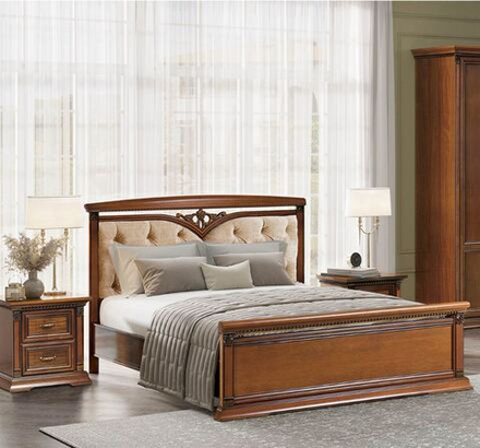 ЛОРЕНЦО Кровать с мягким элементом и ножной спинкой