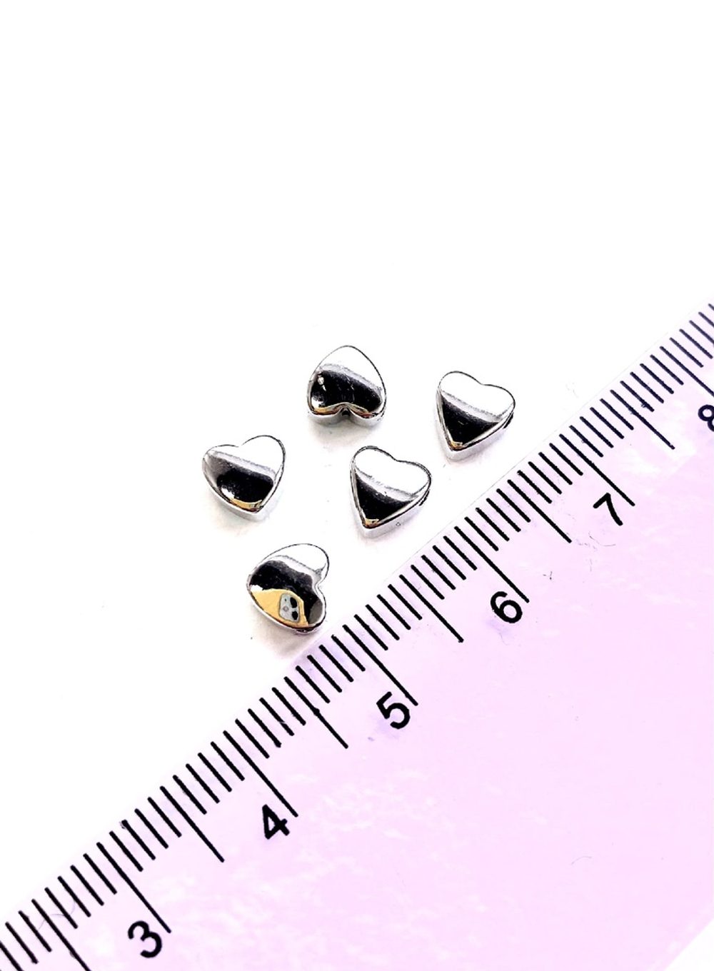 o143 Бусина "Сердце" 9мм, с боковым отверстием, нерж.сталь