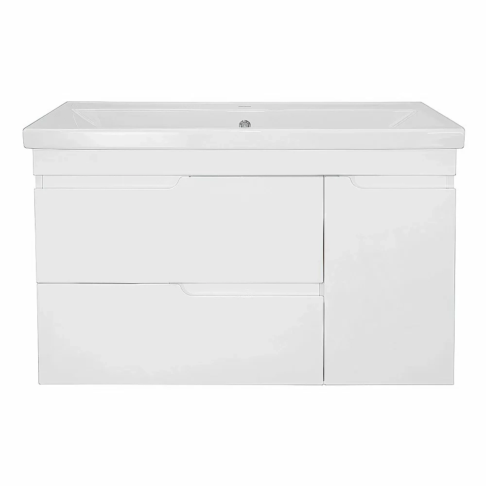Тумба с раковиной подвесная Loranto KANTRI CS00097258 100/2 раковина Фостер 100, белый глянец