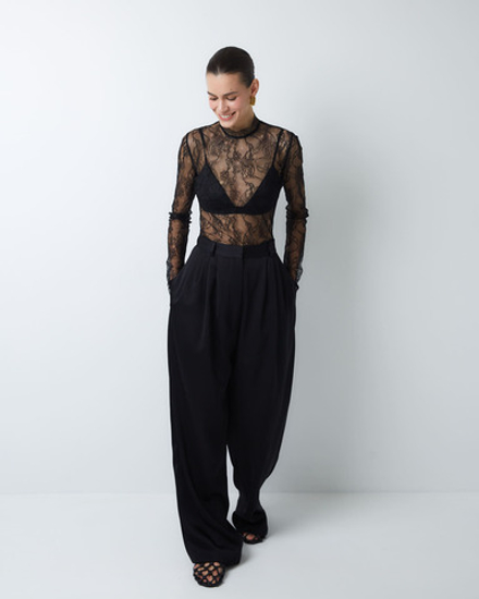 Брюки из шелка и вискозы Берберри черный