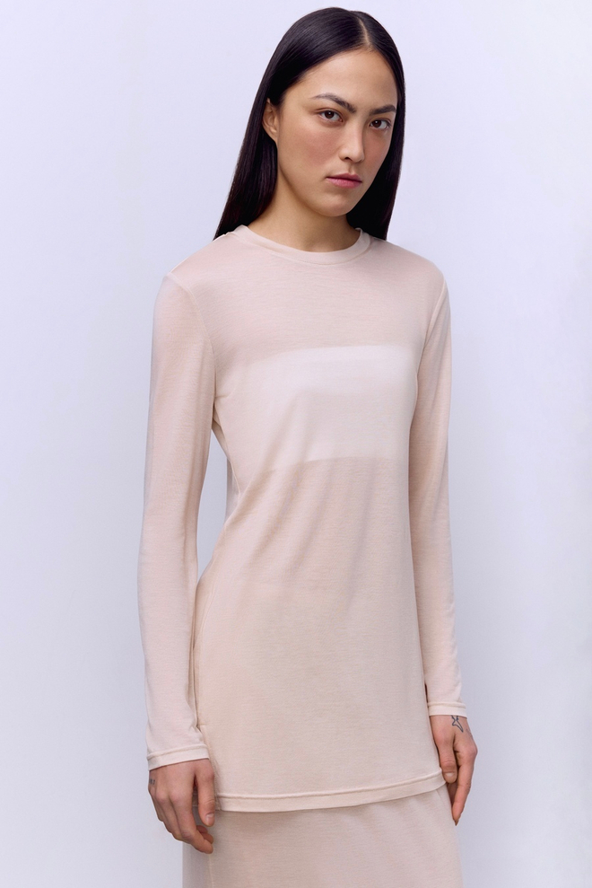 Лонгслив из тонкого тенселя