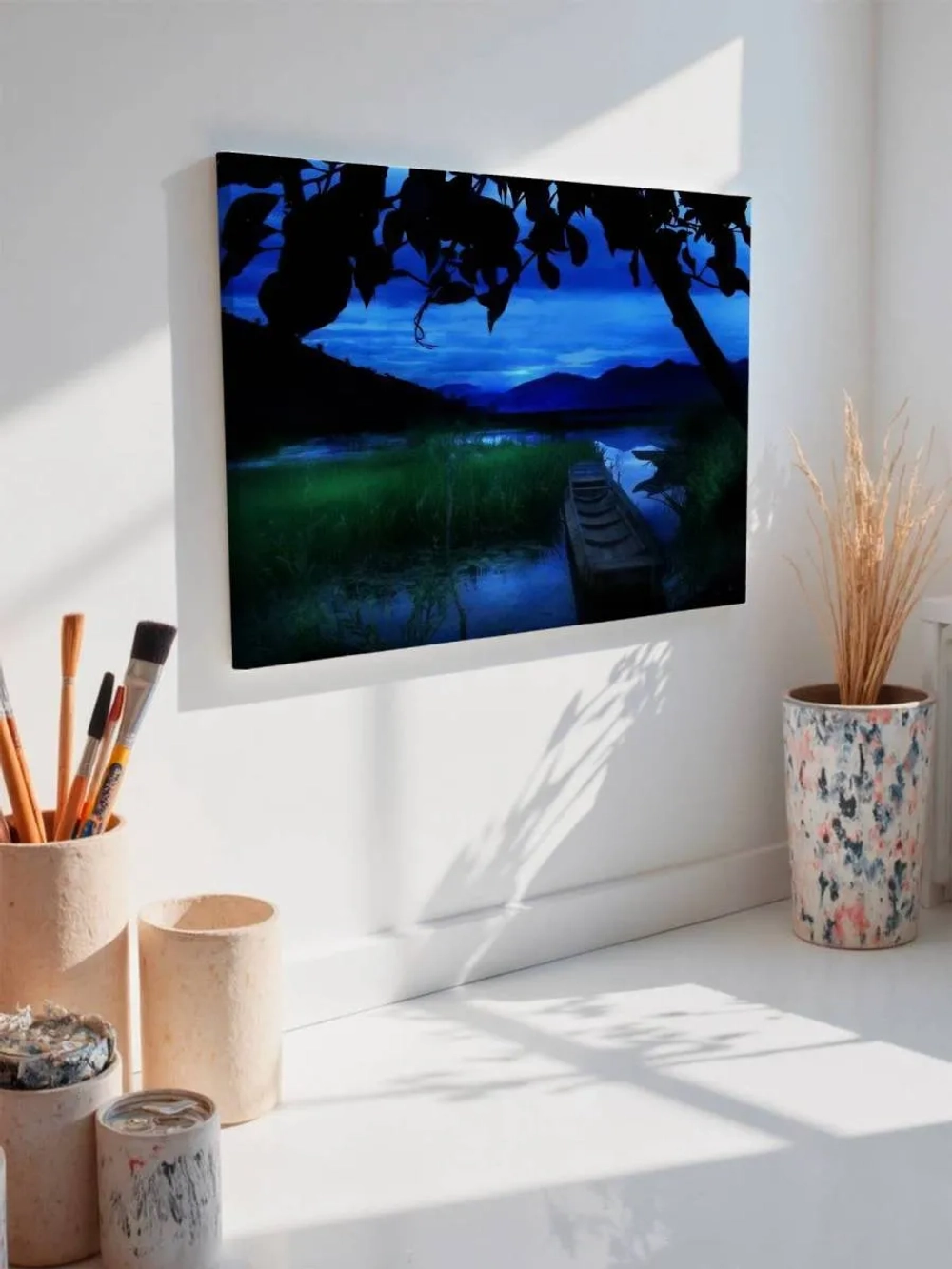 Картина на стену 40 X 50 Лодка у озера