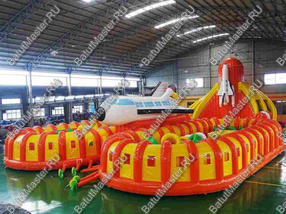 Коммерческий надувной батут "Ракета" 30*20*8 м