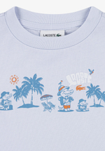 Lacoste BEACH CROC - Футболка с принтом - Голубой