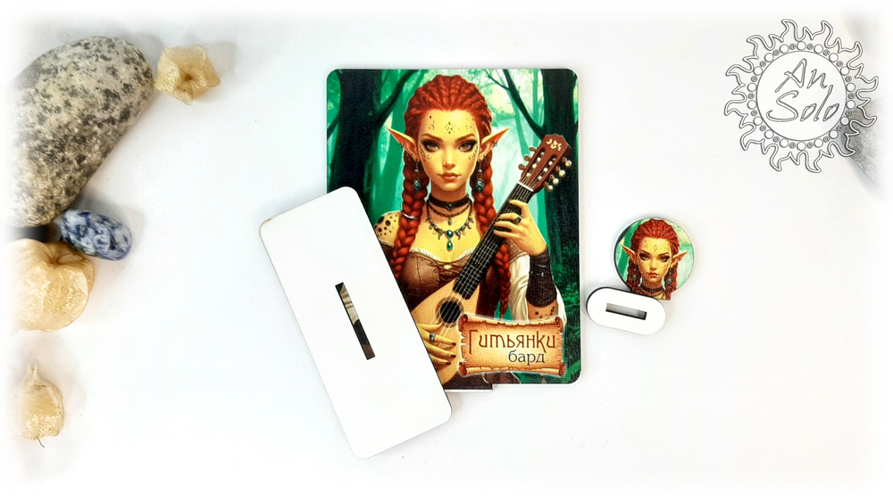 Женский аватар Гитьянки Бард для настольных игр, ДНД