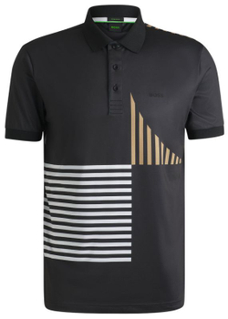 Мужское теннисное поло BOSS Paddy Active Stretch Jersey - черный
