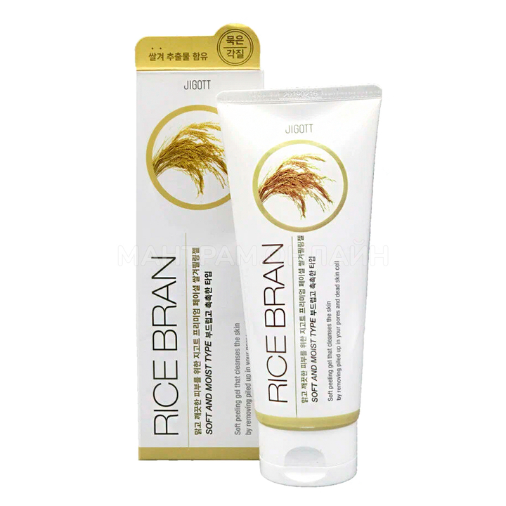 Пилинг-гель для лица 3W Clinic Rice Bran Moisture с рисовыми отрубями Peeling Gel 180 мл