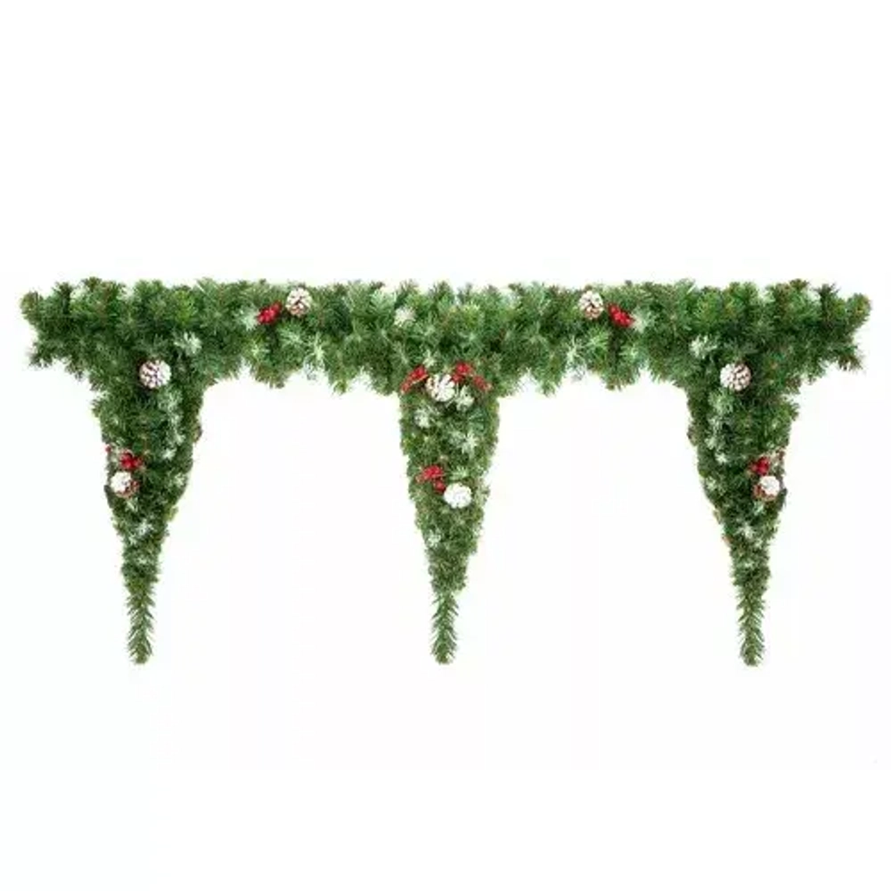 Сваг Императорский с декором заснеженный 200 см., ПВХ, ЕлкиТорг (52004)