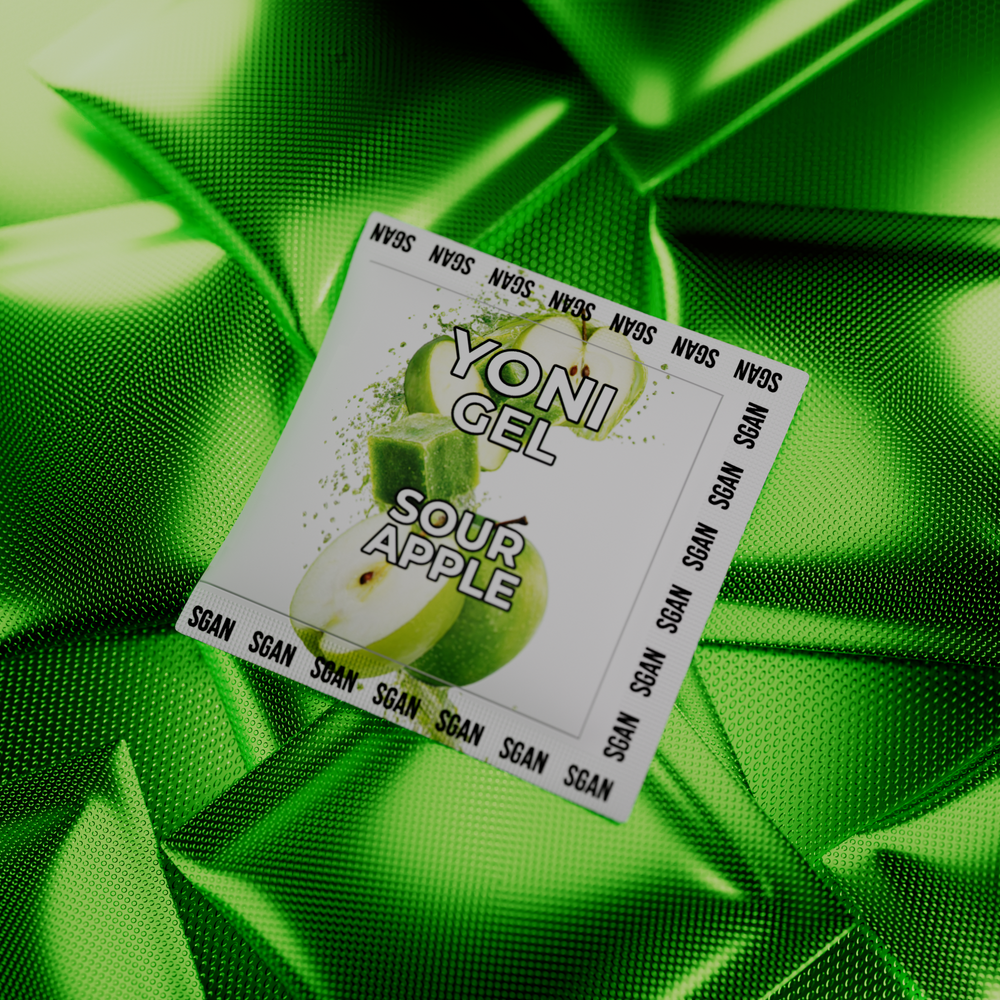 САШЕ Лубрикант для орального секса SGAN YONI GEL со вкусом кислое яблоко, 5 мл