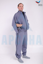 Толстовка ортопедическая межсезонная с молниями по верху рукавов. Размер S (44-48). Цвет СЕРО-ГОЛУБОЙ. Ткань Трикотаж с начесом