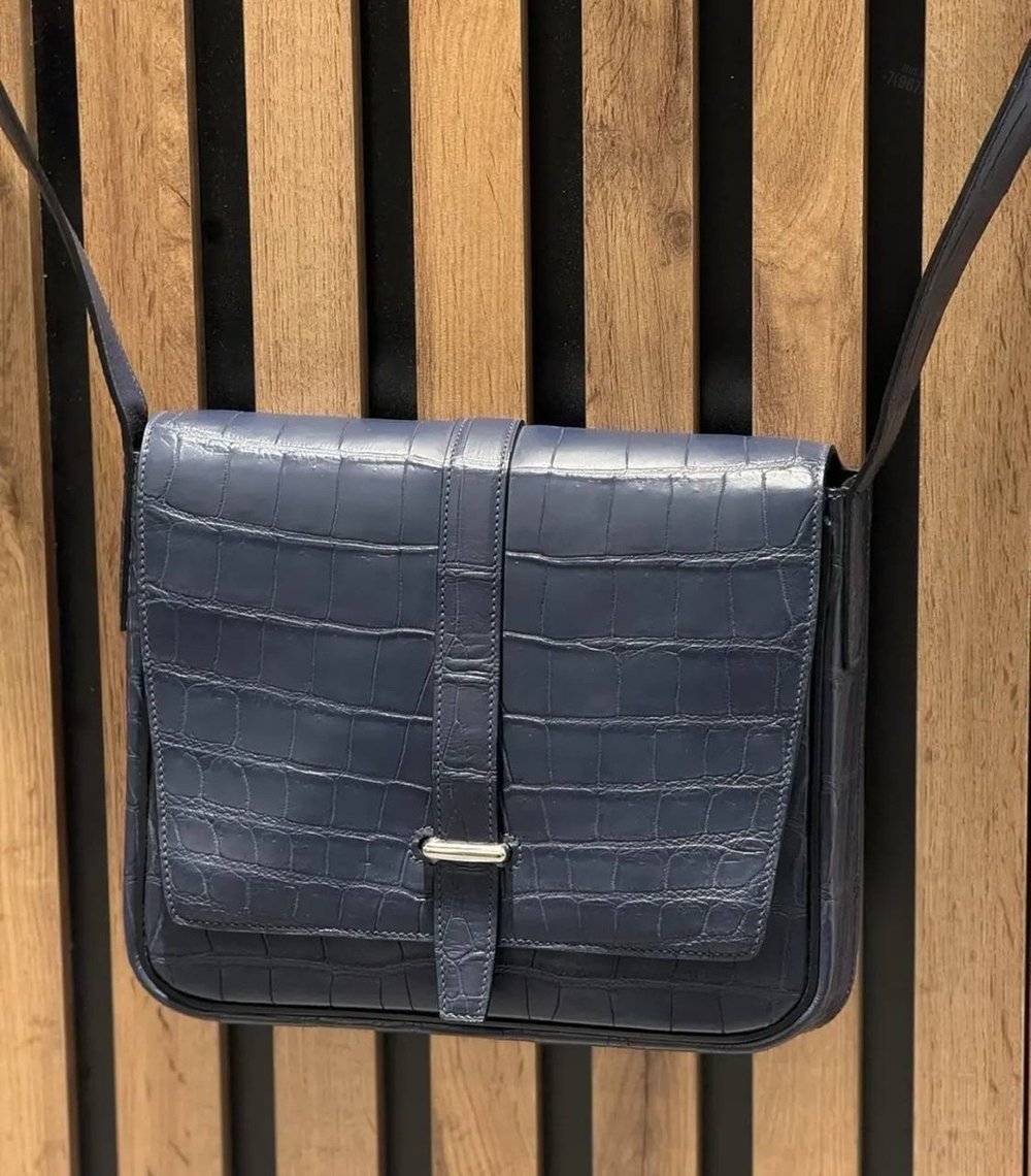 Сумка через плечо Hermes Steve Light Junior из кожи крокодила