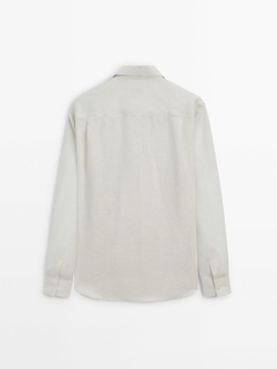 Massimo Dutti Льняная рубашка - Studio, цвет льда