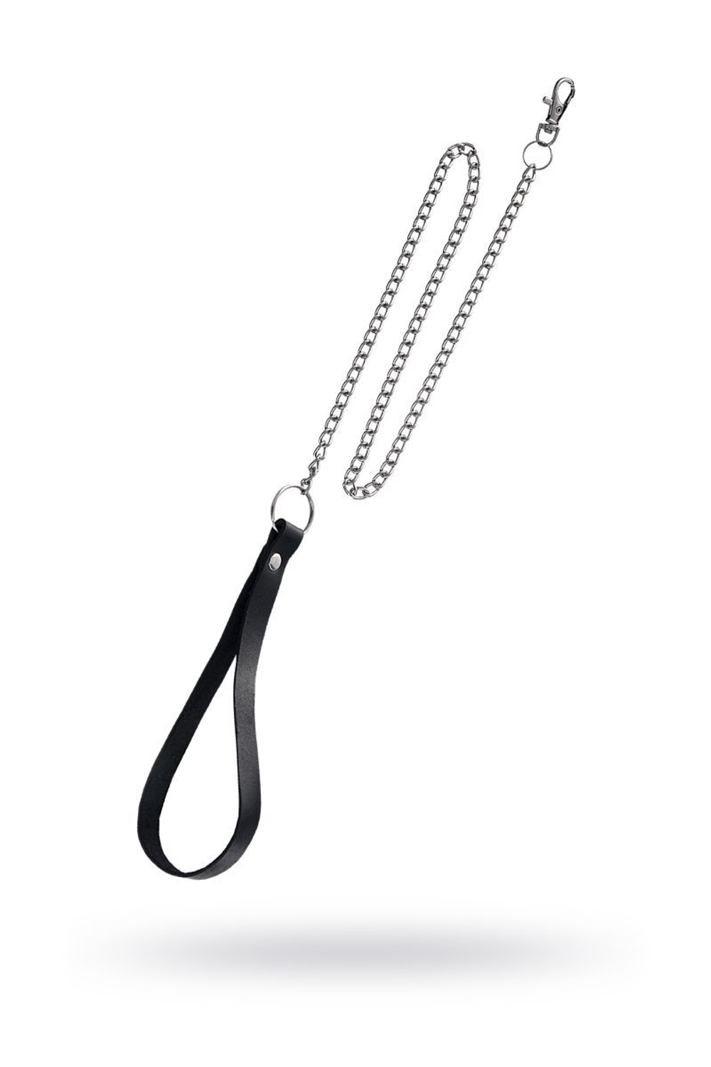 Поводок с карабином для ошейника (Цвет: серебристый с черным)