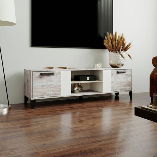 Тумба-ТВ ПАРУС-7  дуб юкон / белый