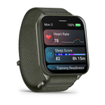 Умные часы Garmin Venu X1 темно зеленый с титановой задней крышкой и зеленым нейлоновым ремешком
