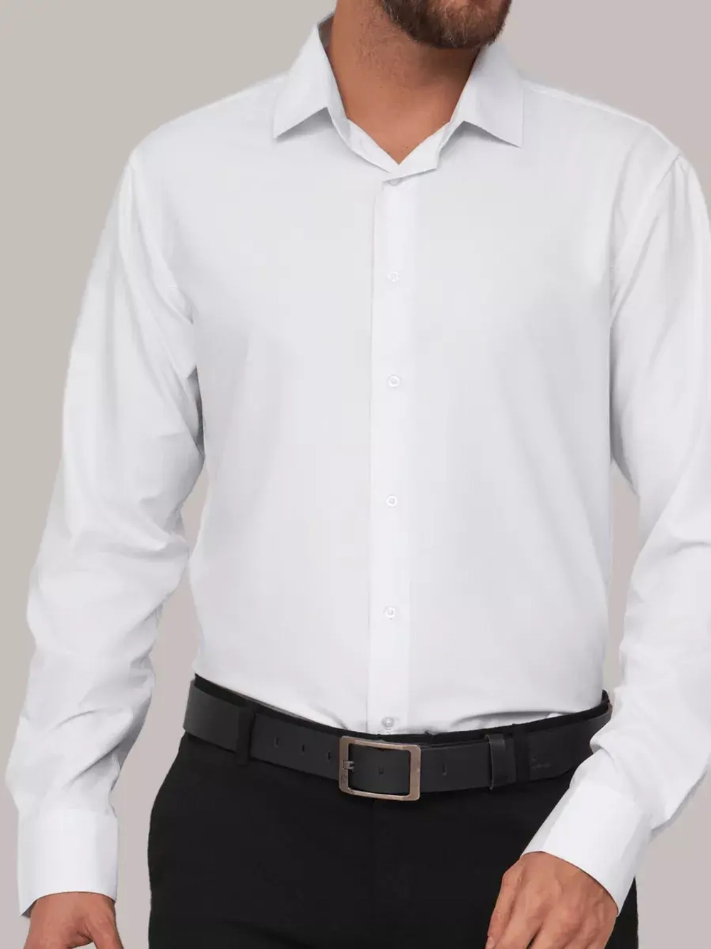 Рубашка классическая с длинным рукавом приталенная