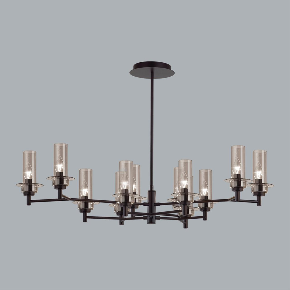 6555/12C CLASSI LN26 100 черный/дымчатый/металл/стекло Люстра потолочная E14 12*40W 220V MADONNA