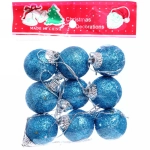 Новогодние шары 3 см (набор 9 шт) «Блестящее напыление», голубой