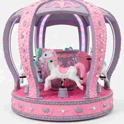 Детская электрическая карусель «Корона Принцессы» розовая, 8 мест