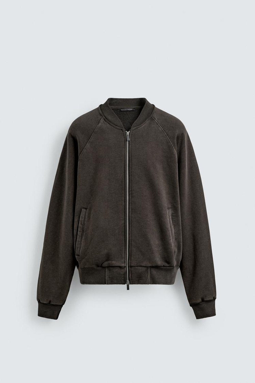 ZARA БОМБЕР С ЭФФЕКТОМ ПОТЕРТОСТИ, КОРИЧНЕВЫЙ