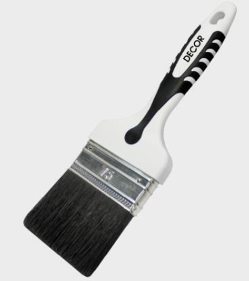 Кисть плоская  Black White     50мм*15мм  Для подготов. работ, чёрный синтет. ворс, 2К ручка/840-050