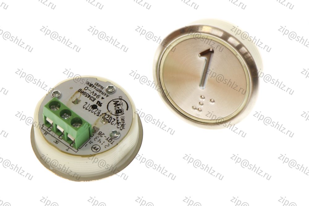 Кнопка (кнопочный модуль) BBP-R331-CMPLT-D-W &quot;1 этаж&quot;, круглая, динамическая белая подсветка, Брайль.