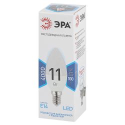 Лампа светодиодная ЭРА STD LED B35-11W-840-E14 11Вт свеча нейтральный белый свeт Е14 | Лампы cветодиодные Свеча (B/C)