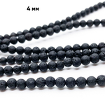 "Лава" бусины, диаметр 4,3-4,5 мм, цена за нить 81-82 шт (около 39 см)