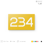 Номер на дверь 234, табличка на дверь для офиса, квартиры, кабинета, аудитории, склада, желтая 120х70 мм, Айдентика Технолоджи